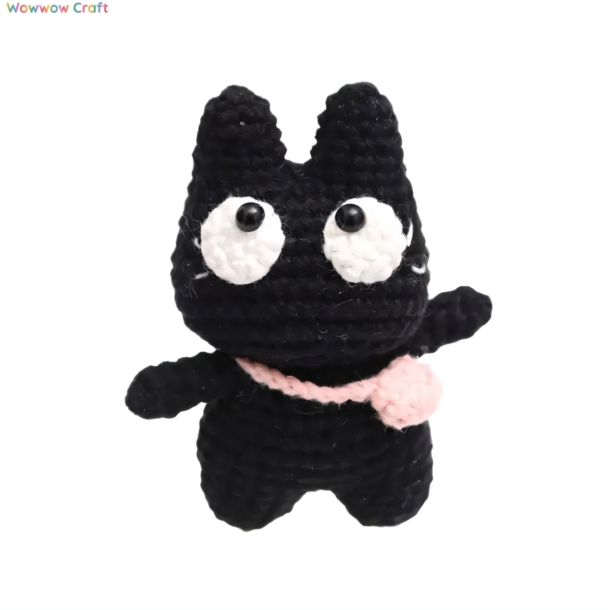 Pendants,Crochet Doll,Cute Handmade Crocheted Little Black Cat Doll - Hand-Crochet Doll